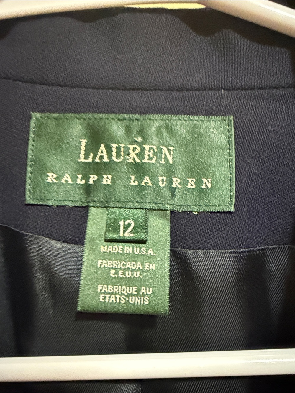 Women’s Lauren Ralph Lauren Navy Blazer with Gold Crest Emblem - Picture 4 of 6
